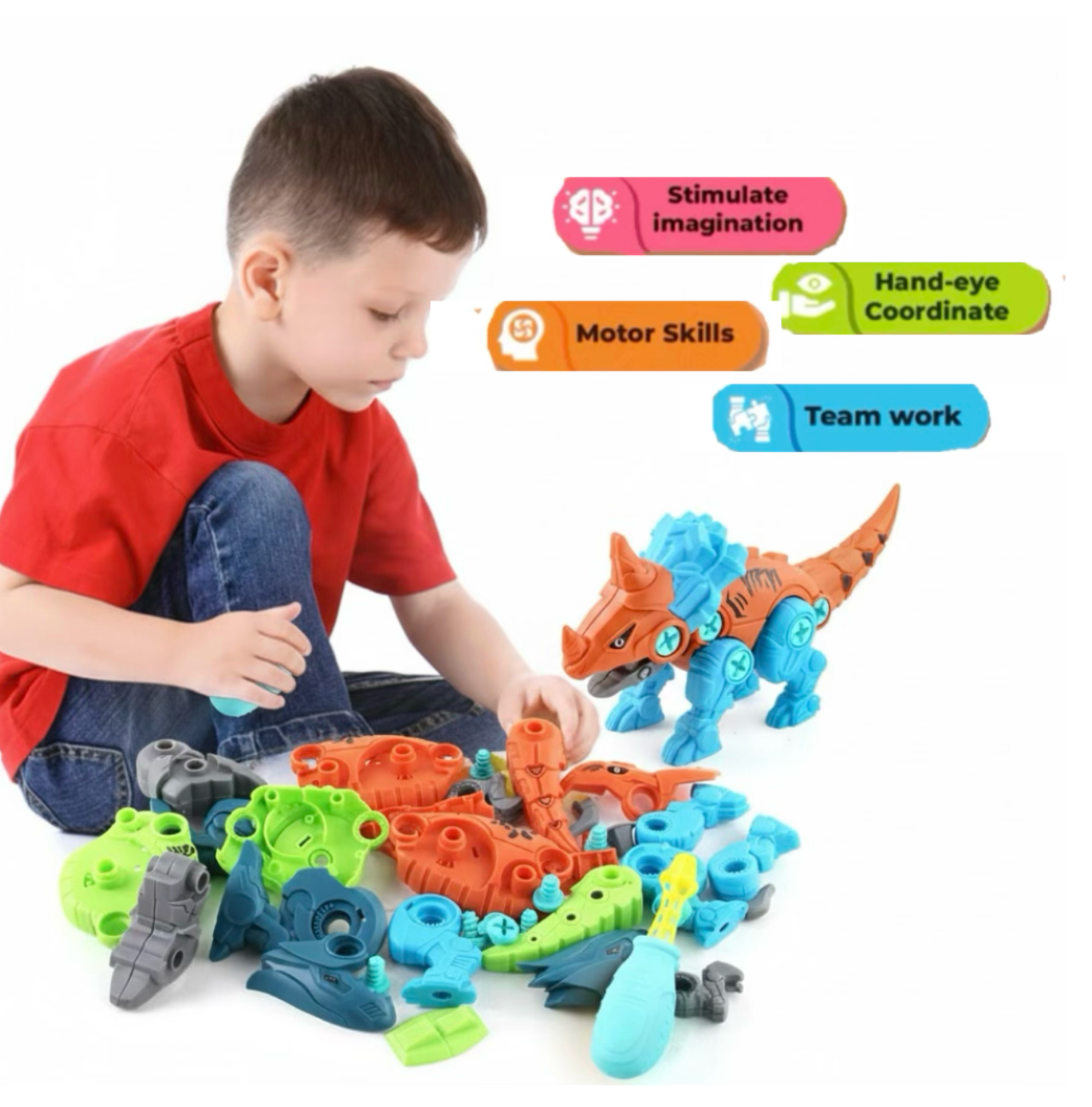 Dinobolt™- Dinosaurier-Bauspielzeug